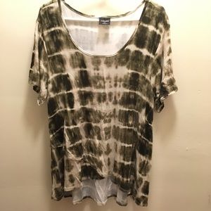 Shirt sleeve asymmetrical top